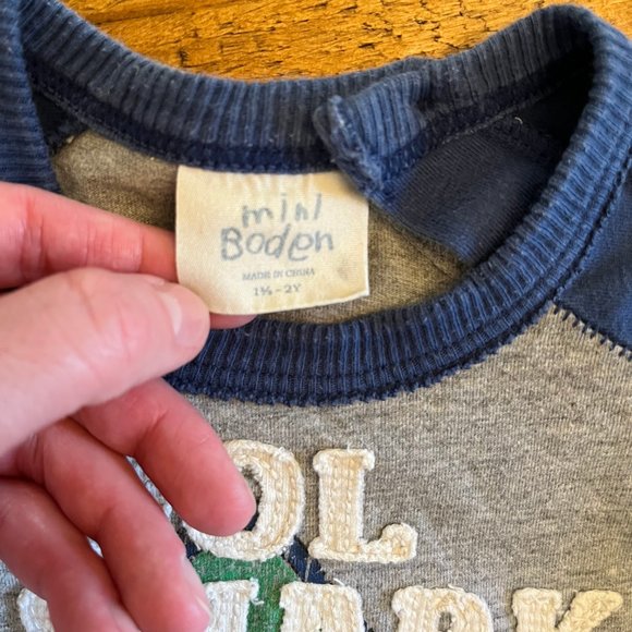 Boys Mini Boden Raglan Long Sleeve Tee Size 1.5-2 - Picture 3 of 3